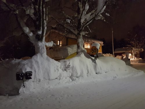 Snö i mängder i Sorsele